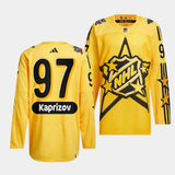 Minnesota Wild #97 Kirill Kaprizov 2024 NHL All-Star Game Yellow Jersey Style 1
