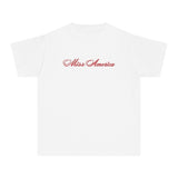 Miss America Baby Tee, Coquette Americana Top, Trendy Y2k Shirt, Cool Retro Graphic, 90s Fashion, Cute Babytee Y2K Cotton