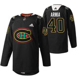 Montreal Canadiens #40 joel-armia-black-black-history-night-2022-warmup-jersey