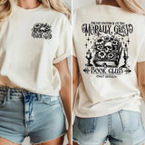 Morally Grey Book Club Sweatshirt, Women Funny Teacher Gift, Book Lover Gift, Librarian Hoodie, BookNerd, Book Quotes, Bookish Floral Skull Tee