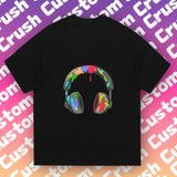 Colorful Graffiti Headphones Tee |   'Audio Wave' Trendy Outfit |   Daily/Music Festival Masterpiece