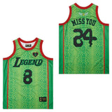 NBA8-24 Green Front Legend Back MISS YOU