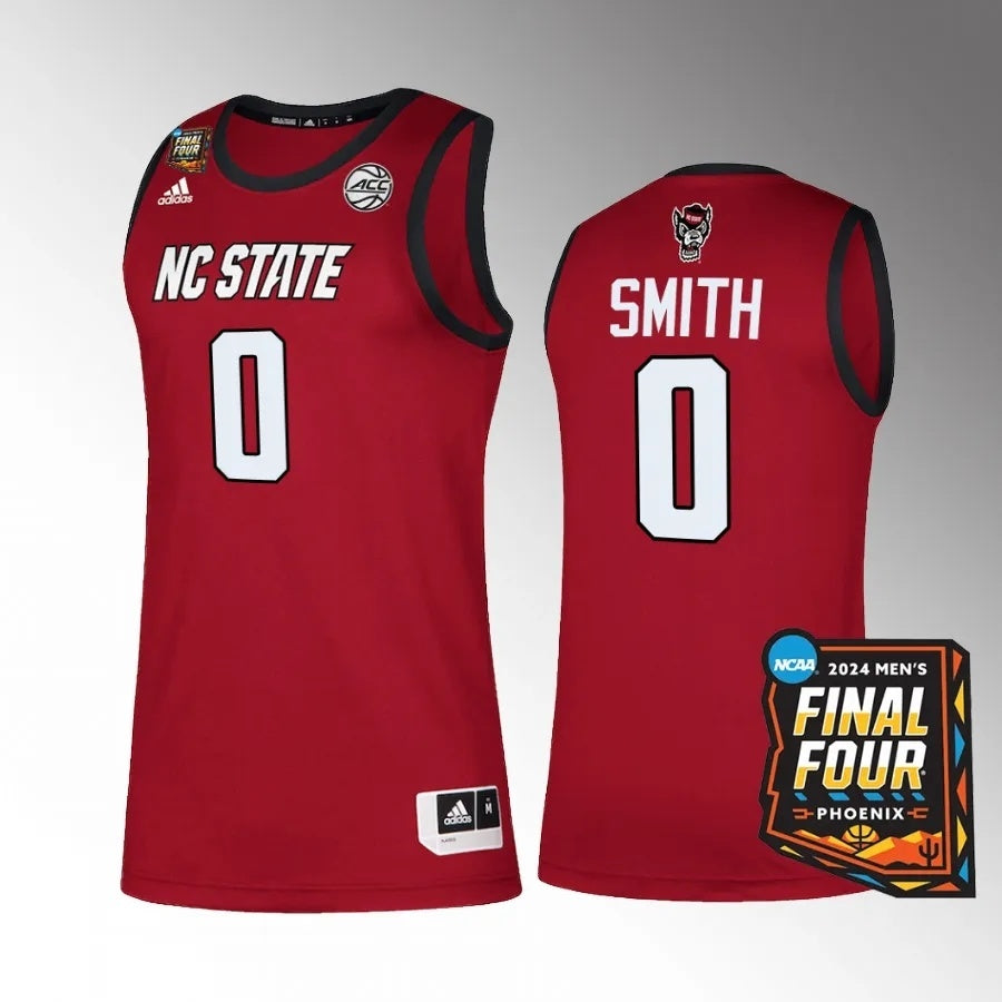 NC State Wolfpack #0 DJ Horne 2024 NCAA March Madness Final Four Red Jersey Mens Basketball