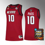 NC State Wolfpack #10 Breon Pass 2024 NCAA March Madness Final Four Red Jersey Mens Basketball