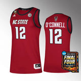 NC State Wolfpack #12 Michael O'Connell 2024 NCAA March Madness Final Four Red Jersey Mens Basketball