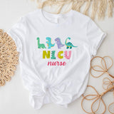 NICU Nurse Dinosaur T-Shirt, Neonatal Intensive Care Unit Nurse Shirt, New NICU Birthday Gift