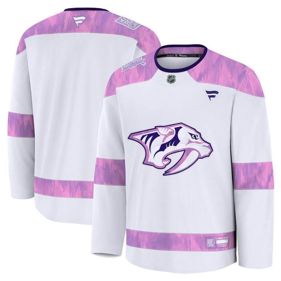 Nashville Predators 2024 Hockey Fights Cancer Practice Jersey - White