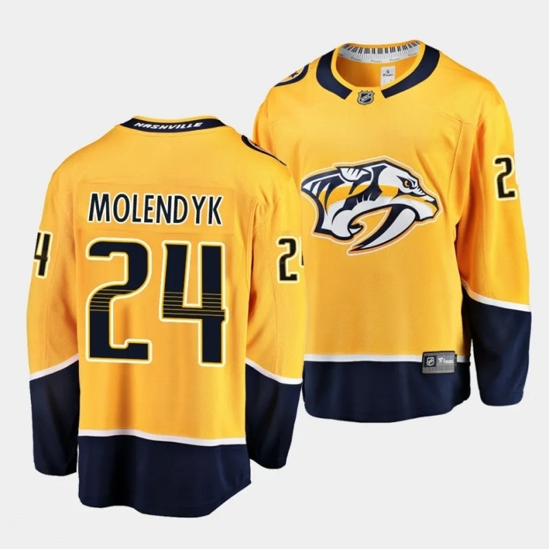 Nashville Predators #24 tanner molendyk home gold jersey 2023 nhl draft