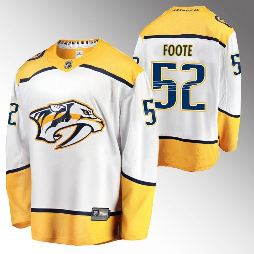 Nashville Predators #52 Cal Foote White Away Jersey_conew1