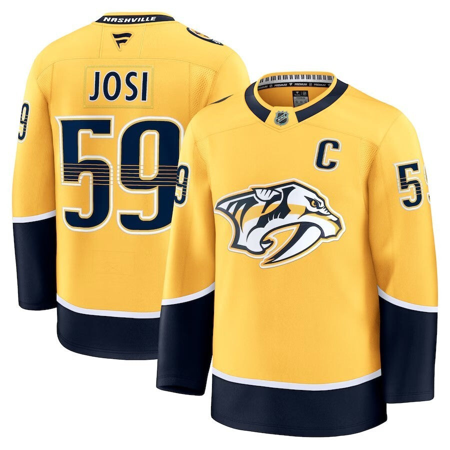 Nashville Predators #59 Roman Josi Home Premium Jersey - Yellow