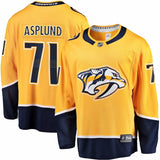 Nashville Predators #71 Rasmus Asplund Branded Home Breakaway Jersey - Gold
