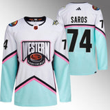 Nashville Predators #74 Juuse Saros White 2023 NHL All-Star Western Conference Authentic Jersey