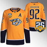 Nashville Predators #92 Ryan Johansen 25th Anniversary Home Gold 2023-24 Jersey