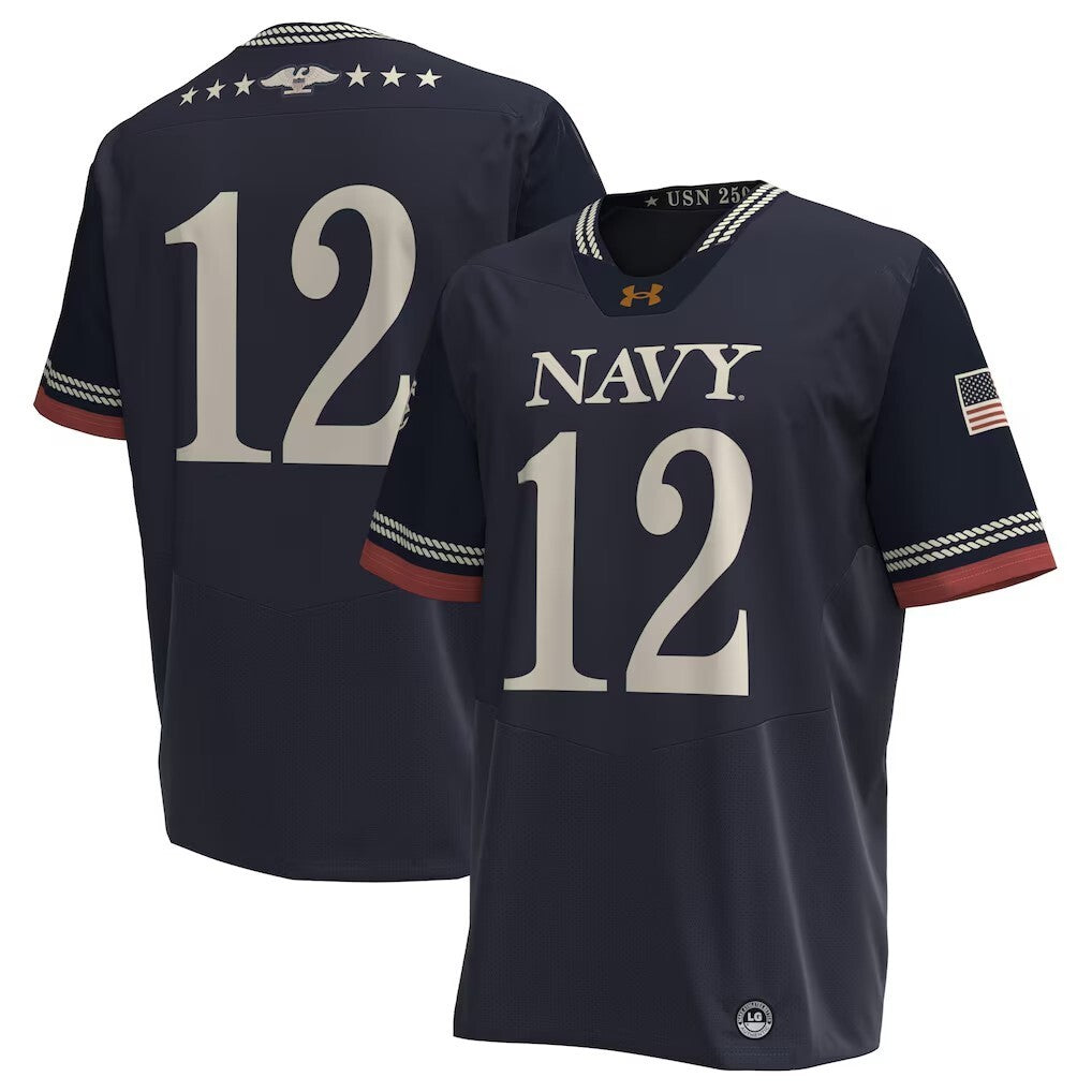 Navy Midshipmen Under Armour 250th Anniversary Uniform Sideline Collection Replica Jersey - Navy