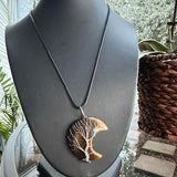 Necklace Daily Natural Crystal - Tree Design Pendant on Chain, Made from Natural Stones, No Additional Features Specified