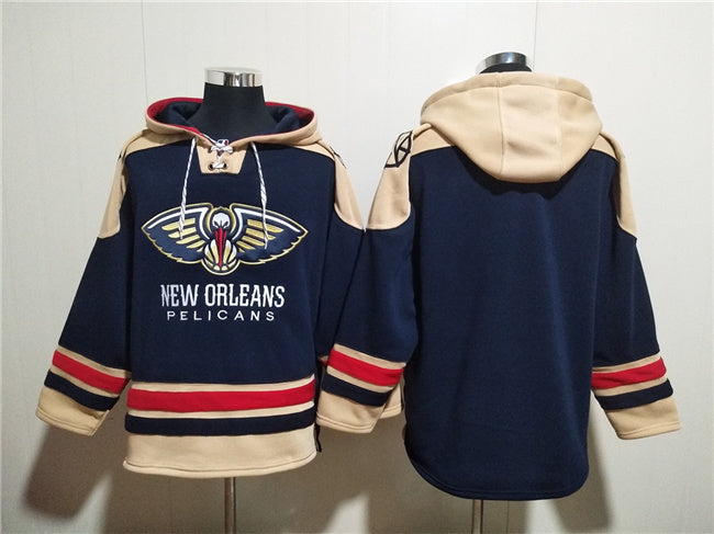 New Orleans Pelicans Blank Navy Ageless Must-Have Lace-Up Pullover Hoodie