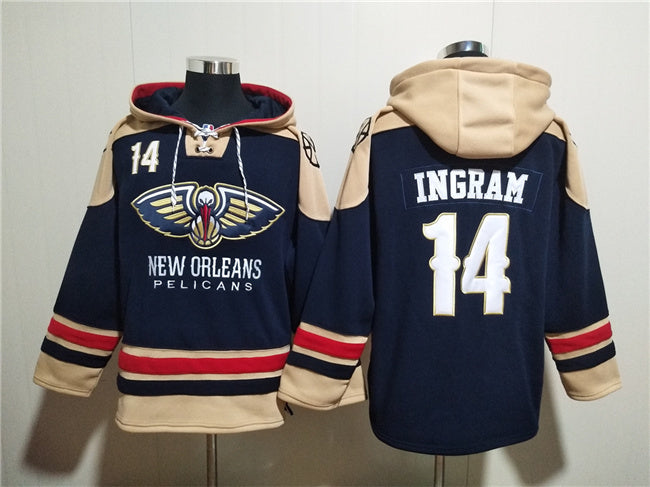 New Orleans Pelicans #14 Brandon Ingram Navy Ageless Must-Have Lace-Up Pullover
