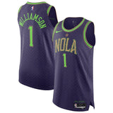 New Orleans Pelicans #1 Zion Williamson 202425 Authentic Player Jersey - City Edition - Purple