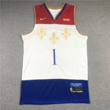 New Orleans Pelicans #1 Zion Williamson 21 Pelicans 1 New White City Edition Style 2