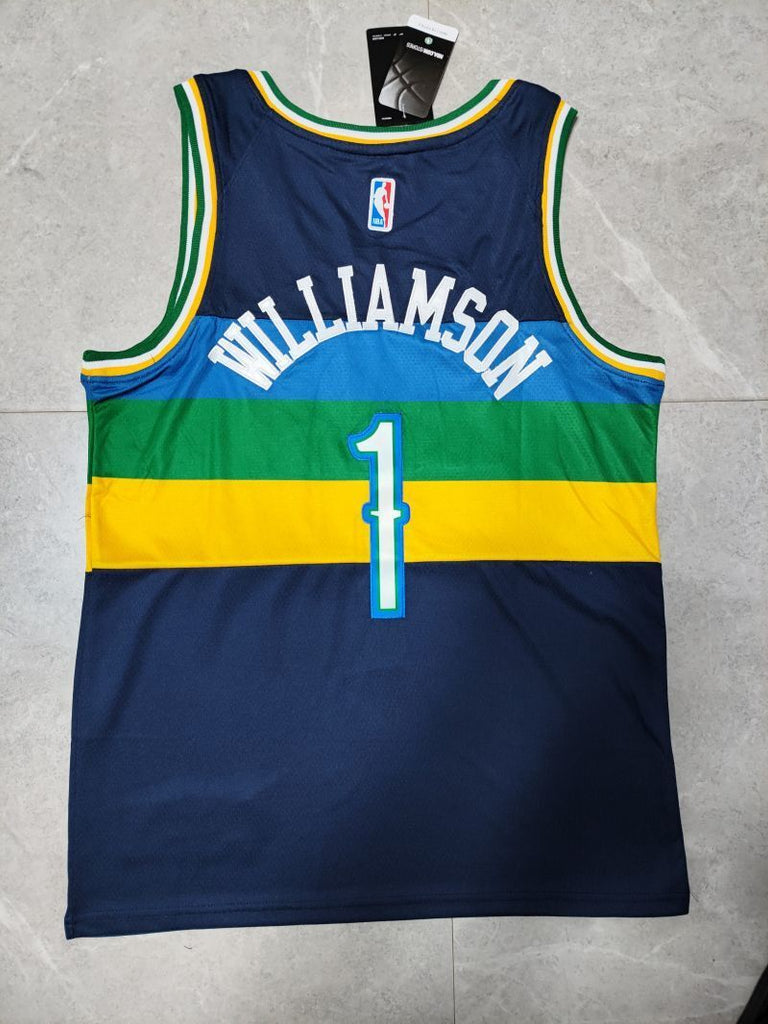 New Orleans Pelicans #1 Zion Williamson 22-23 Season nba Pelicans Team 1# Navy Jersey