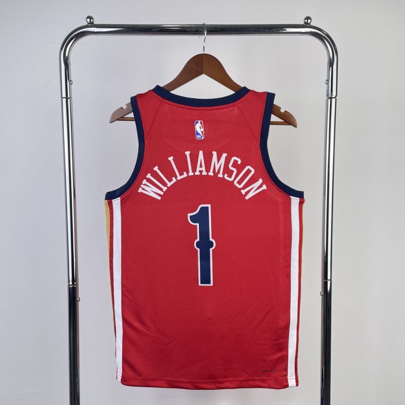 New Orleans Pelicans #1 Zion Williamson 2324 statement jersey red Style 1