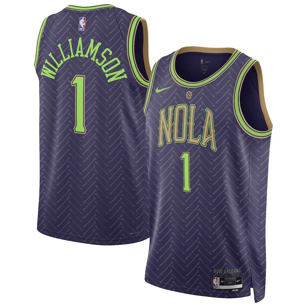 New Orleans Pelicans #1 Zion Williamson Unisex 202425 Swingman Player Jersey - City Edition - Purple