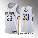New Orleans Pelicans #33 Malcolm Hill 2023-24 White Association Edition