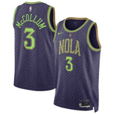 New Orleans Pelicans #3 CJ McCollum Unisex 202425 Swingman Player Jersey - City Edition - Purple
