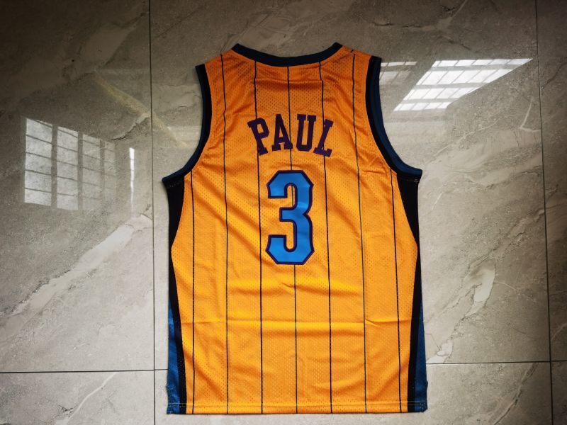 New Orleans Pelicans #3 Chris Paul Hornets 3 Retro Yellow Paul Style 1