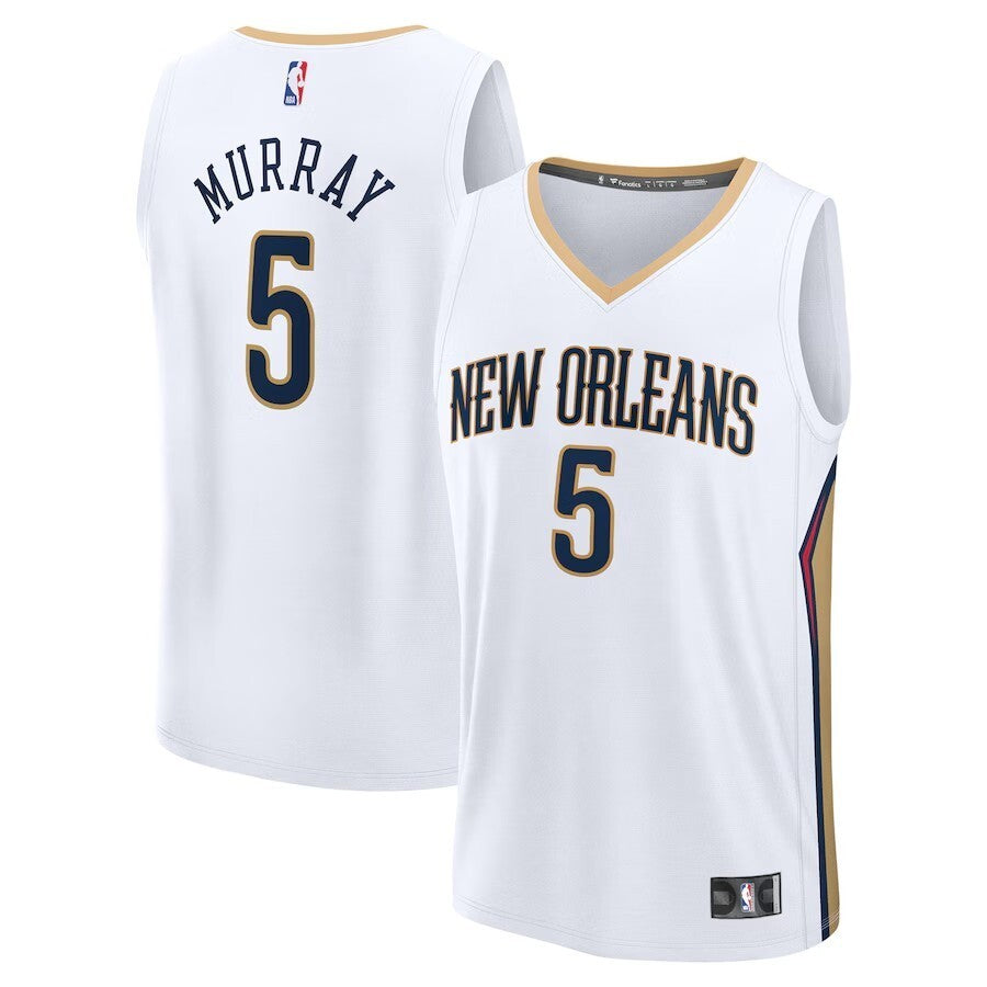 New Orleans Pelicans #5 Dejounte Murray Replica Player Jersey - Association Edition - White