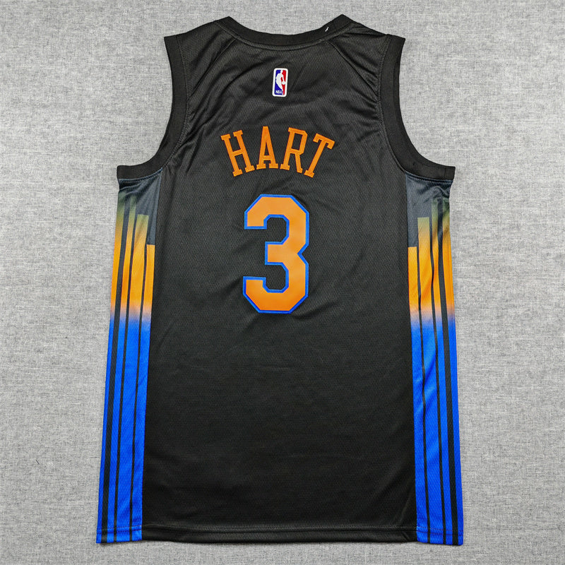 New Yok Knicks #3 Josh Hart 26 Knicks 3 Black Statement Edition Style 1