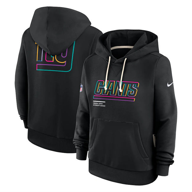 New York Giants Black 2025 Crucial Catch Club Pullover Hoodie(Run Small)