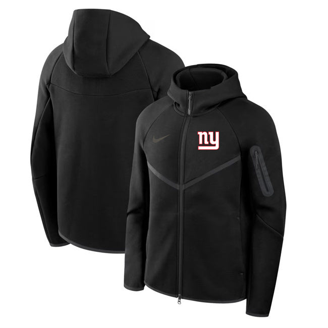 New York Giants Black Tech Fleece Full-Zip Windrunner Hoodie