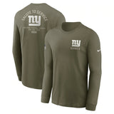 New York Giants Olive 2025 Salute to Service Sideline Long Sleeve T-Shirt