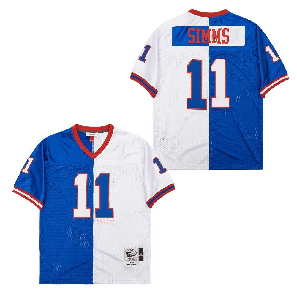 New York Giants #11 Phil Simms 11 Giants Retro Blue White 1986