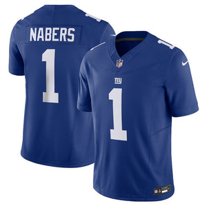 New York Giants #1 Malik Nabers Blue 2024 Draft F.U.S.E. Vapor Untouchable Limited
