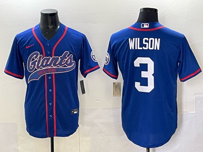 New York Giants #3 Russell Wilson Giants Collaboration