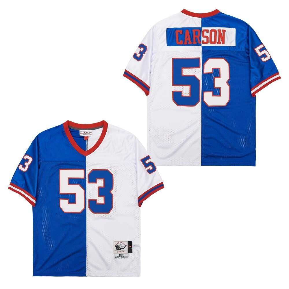 New York Giants #53 Harry Carson 53 Giants Retro Blue White 1986