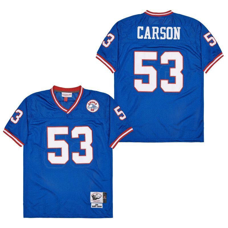 New York Giants #53 Harry Carson Giants simms 53 Blue Style 3
