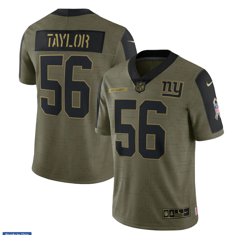 New York Giants #56 Lawrence Taylor 21 New Salute