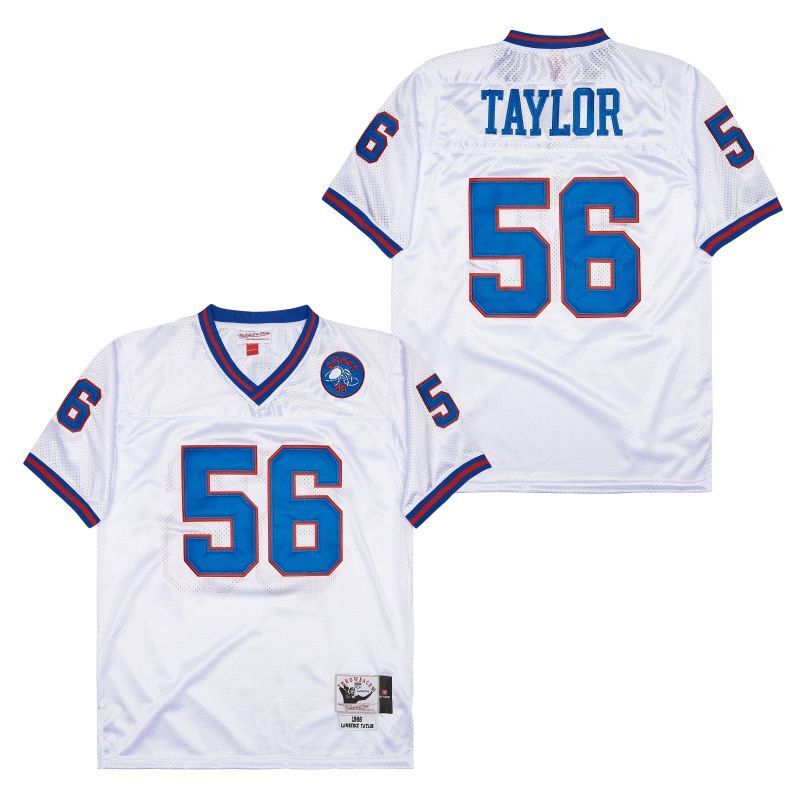 New York Giants #56 Lawrence Taylor Giants simms 56 White Style 3