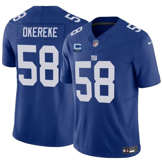 New York Giants #58 Bobby Okereke Blue 2025 F.U.S.E. With 2-Star C Patch