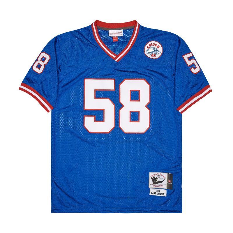 New York Giants #58 Carl Banks Giants simms 58 Blue Style 2