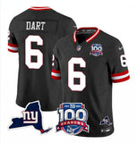 New York Giants #6 Jaxson Dart Black 2025 Draft F.U.S.E. 100th Season & State