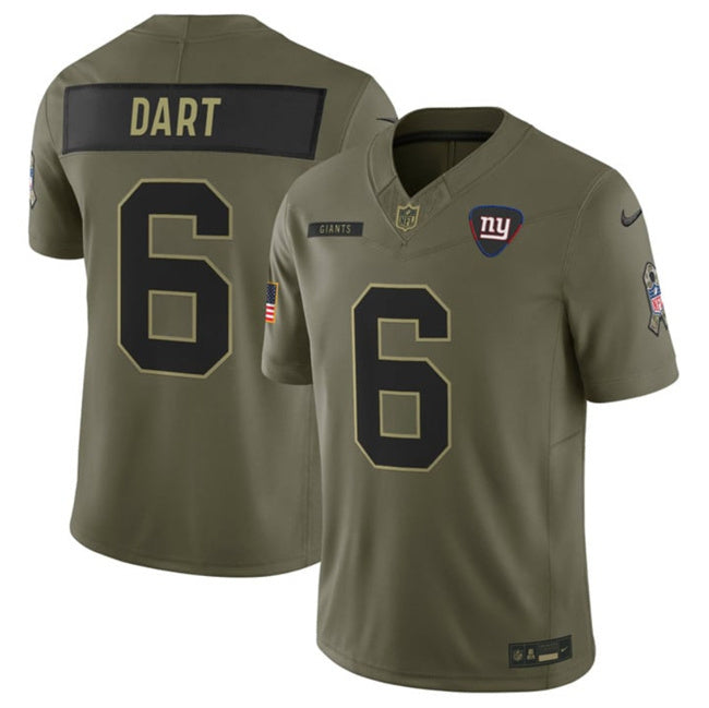 New York Giants #6 Jaxson Dart Olive 2025 F.U.S.E. Salute to Service Limited