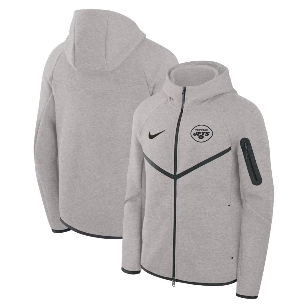 New York Jets Grey Tech Fleece Windrunner Full-Zip Hoodie