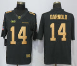 New York Jets #14 Sam Darnold Gold Anthracite Salute To Service Limited Jersey