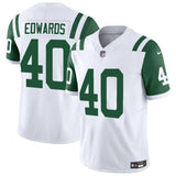 New York Jets #40 Donovan Edwards White 2025 F.U.S.E. Classic Alternate Vapor