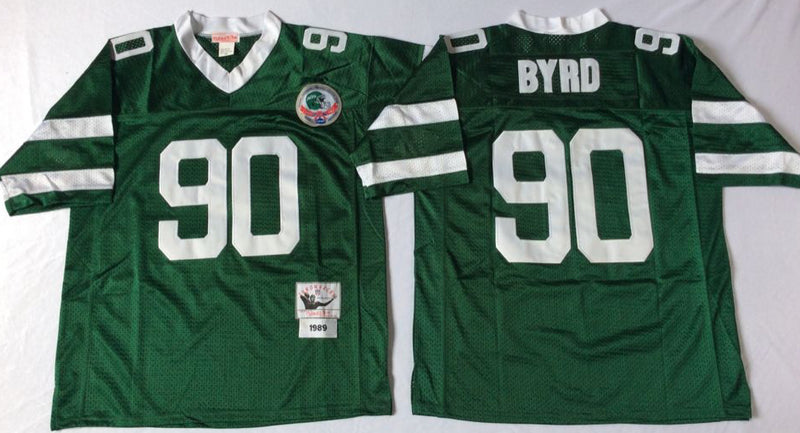 New York Jets #90 Dennis Byrd Green Throwback