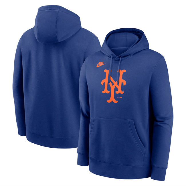 New York Mets Royal Cooperstown Collection Logo Club Pullover Hoodie
